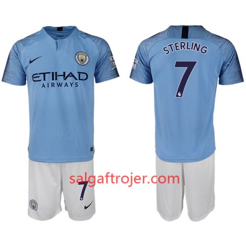 Manchester City Fodboldtrøjer STERLING 7 Børn Hjemmebanesæt 2018/19 Kort ærmer Manchester City Fodboldtrøjer STERLING 7 Børn Hjemmebanesæt 2018/19 Kort ærmer